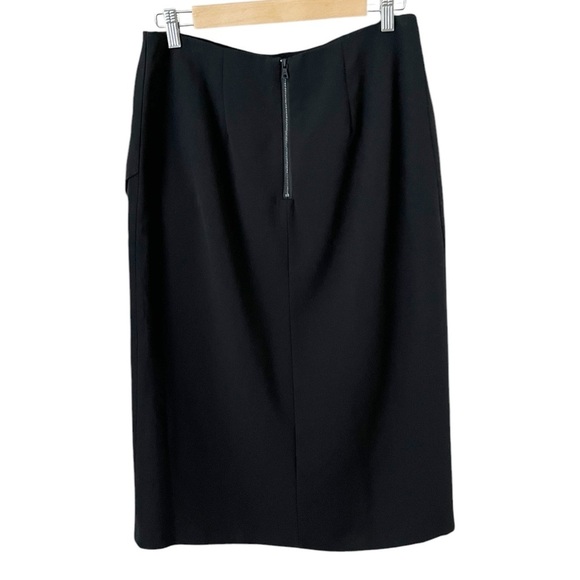 T Tahari Size 10 Black Stretch Ponte Knit Pencil Career Office Capsule Skirt - Picture 2 of 7